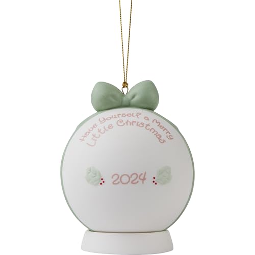 Precious Moments Enfeite de bola de porcelana 241003 Have Yourself A Merry Little Christmas datado d