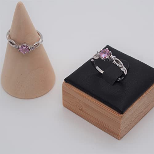 925 Sterling Silver Adjustable Side-Stone Engagement Rings for Her, Finger Ring with 0.7ct Birthstone Gemstone Anniversary Birthday Fine Jewellery Gifts for Women3