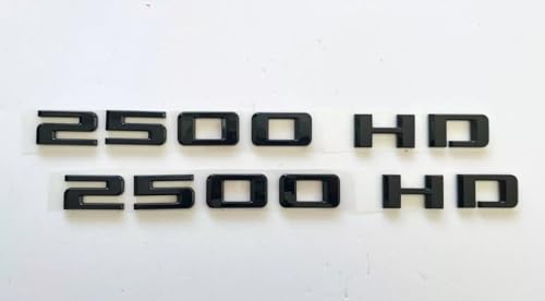 Image of 2X 2500 HD Gloss Black Badge Emblem - Set of 2 Replacement Emblems for Silverado Sierra 2020 to 2026