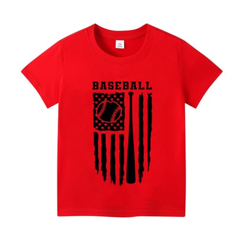 Image of Toddler Boys 4th of July Shirts Kids American Flag T-Shirt Girls Patriotic Short Sleeve Tees Cotton Top Clothes 1-7T