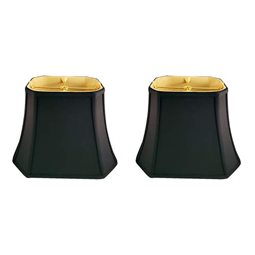 Best Cyber Deals 🔥 Royal Designs Rectangle Cut Corner Lamp Shade - (5 x 6.5) x 8 x 12) x 10 - Black - 2 Pack