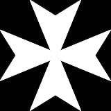 2 Pcs - No Background Decal Stickers of Maltese Cross Silhouette (White) Premium Waterproof Vinyl Decal Stickers for Laptop Phone Accessory Helmet Car Window Mug Tuber Cup Door Wall USCSKUS011273WH