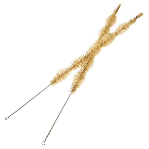 HOODANCOS 2pcs Condenser Brush Cleaning Long Cleaner Tubes Purpose Pipe Multiple Laboratory Portable Condenser Cleaner Experiment Tube Science Plastic Light Brown