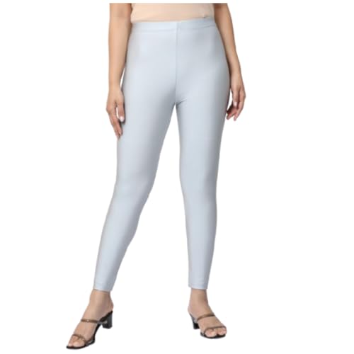 Image of Women's Nylon Shimmer Leggings | Ankle Length | Slim Fit | Stretchable Spandex Leggings | Shiny Finish | Casual Wear & Special Occasion