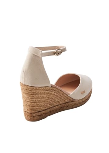 Viscata Estartit Espadrille Canvas Wedges Spain Handmade 3 ½” Heel Women's Sandals with Breathable Organic Cotton Canvas and 100% Natural Jute Midsole for all Occasions: Casual, Work, Party4
