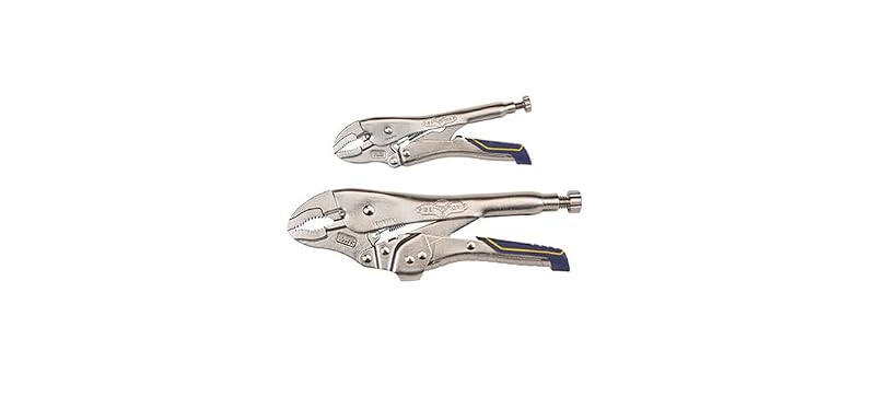 Alicate de Pressão IRWIN VISE-GRIP com Mordentes Curvos, 17,8 cm e 25,4 cm, Kit com 2 Peças IRHT82590