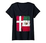 Photo Gallery donna danimarca messico mezza bandiera danese mexican heritage maglietta con collo a v Photo Gallery donna danimarca messico mezza bandiera danese mexican heritage maglietta con collo a v