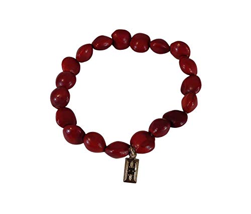 Image of EVELYN BROOKS Classic Stretchy Adjustable Beaded Bracelet for Women 6.5 inch - 7.5 inch w /Meaningful Good Luck Huayruro Seeds Beads - Great Gifts for Mom, Daughter, Sister, Aunt, Girlfriend
