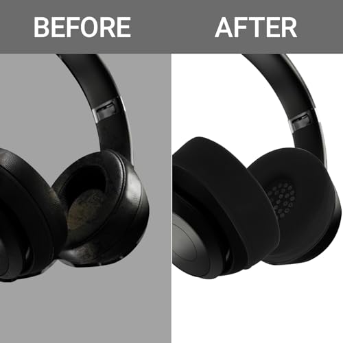 Cubiertas de almohadillas para Beats Solo 4, cubiertas de silicona lavables para sudor para auriculares inalámbricos Beats Solo 4 y Solo 3 On-Ear (Negro) miniatura 4