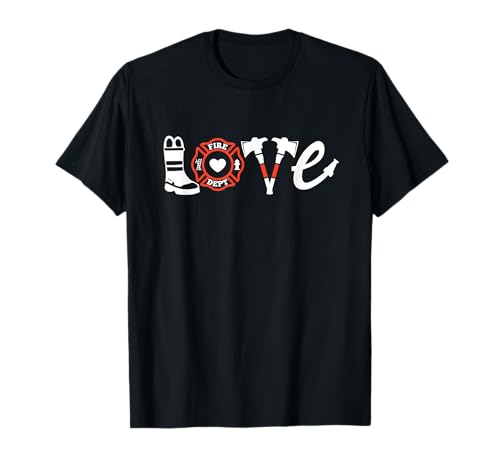 Firefighter Shirt- Love Firefighter Tee, Firefighter Gift T-Shirt