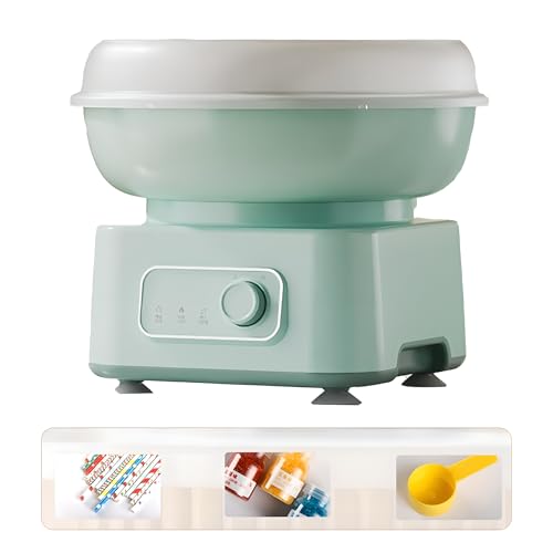 Máquina de Algodón de Azúcar, Mini Máquina de Dulces Completamente Automática, Inicio de Un Toque de Control de Perillas para Cumpleaños, Hogar, Reuniones de Fiestas Green
