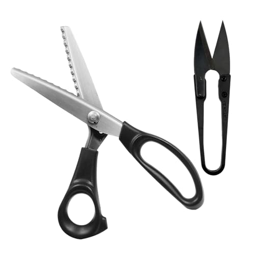 Tijeras Zig Zag Para Tela, Dentadas Tijera, Costura Profesional, Mango De Plástico, Para Manualidades, Ropa Tela, Cuero, Algodón, Negro