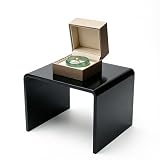 FixtureDisplays® One Riser Combo 7" Cube 3-Sided Black Plexiglass Pedestal Lucite Acrylic Display Risers Jewelry Showcase Fixtures - 1/8" Thick 16905-7INCH-BLACK-NPF
