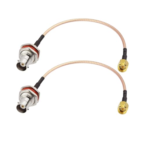 Superbat SMA to BNC Bulkhead Cable 50 Ohm SMA Male to BNC Female RG316 Coaxial Cable Jumper (6inch 2-Pack) for Ham Radio Scanner Antenna Wi-Fi Wireless LAN Devices etc.
