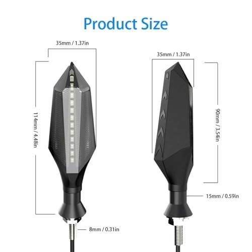 Clignotant LED pour moto feu arrière de ambré séquentiel 8 mm - 3