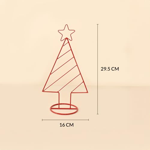 Image of MARKET 99 X-Mas T-Lite Holder Set of 3 Assorted with 2 Glass Votives - Multi-Color Metal Xmas & Christmas Tree and Star Design Glossy Candle Holders for Home & Festival Decor