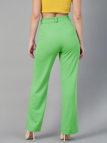 Image of KOTTY Women's Regular Fit High Rise Solid Trousers