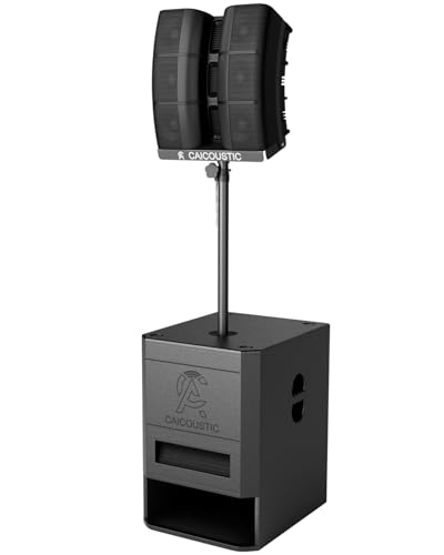 CAICOUSTIC 2400W 15' Powered Bluetooth PA Speaker System with Subwoofer - Portable Line Array Sound System for DJ, Party, Wedding, Outdoor Events - Includes 15' Active Sub & 3x3 Satellite Speakers