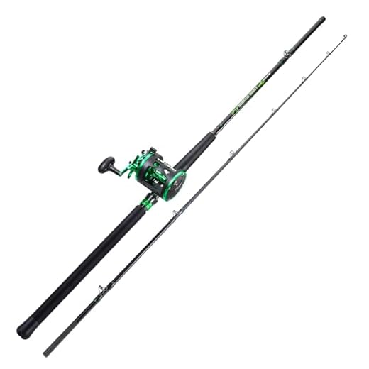 Sougayilang Catfish Rod and Reel Combo, 2-Piece MH Conventional Reel Fishing Combo, 25 lb Carbon Drag for Large Flathead and Blue Catfish, Saltwater-Ready for Salmon and Steelhead Bottom Fishing