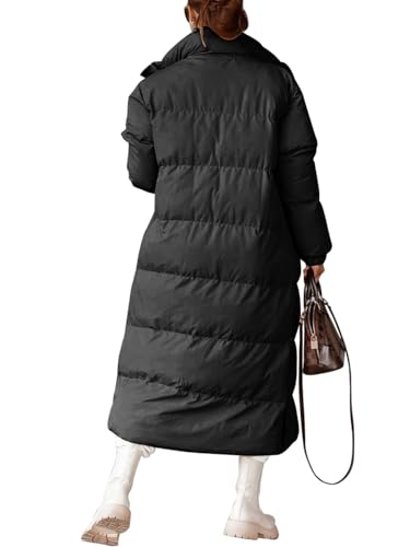 Zwurew Women's Quilted Lightweight Long Puffer Coat Jacket Thickened Winter Coats Zip Up Baggy Down Outerwear4
