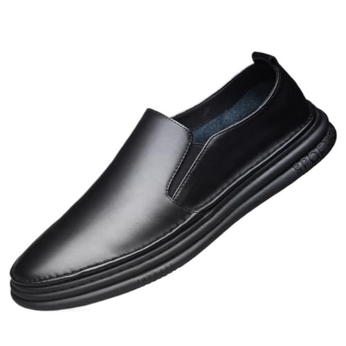 Mens Prom Loafers Faux Leather Classic Round Toe Prom Wedding Anti-Slip Non Slip Rubber Sole Block Heel Low Top Casual Shoe
