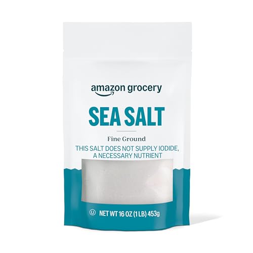 Amazon Brand - Happy Belly Sea Salt, Fine Ground, 16 Ounces