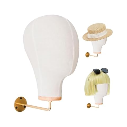 CHADWICK Mannequin Head Wall Mount, Hanging Wig Stand for Wigs, Hats, Lash Mannequin Head, Hat Display Stand, Wig Holder for Multiple Wigs, Wig Storage Hanger, Cowboy Hat Rack (Unpinnable) Cover