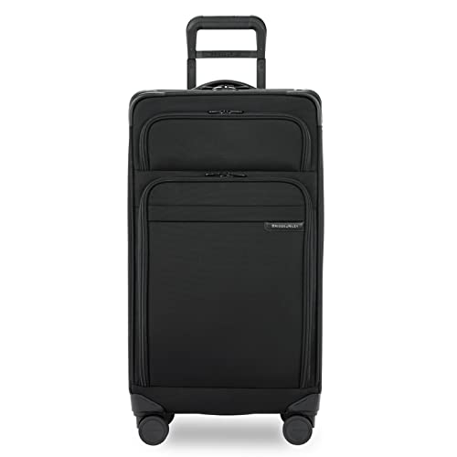 Briggs & Riley Baseline-Softside CX Expandable Spinner Trunk, Black, Checked-Large 28-Inch