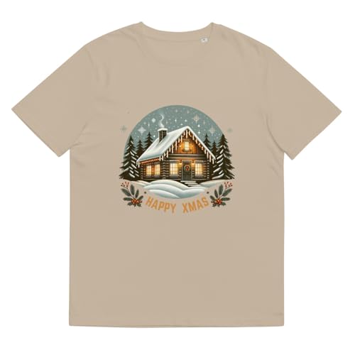 T-shirt Happy Xmas Home fini les vêtements de Noël inconfortables grâce au coton bio