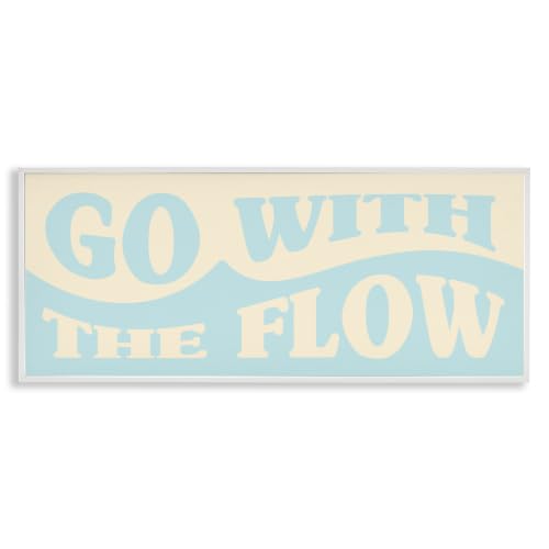 Stupell Industries Go With The Flow Vintage Water Wave Typography, Design by Daphne Polselli