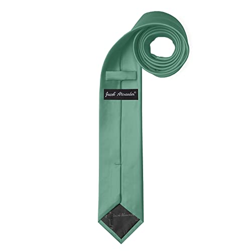 Image of Jacob Alexander Men's Skinny Width 2 inch Solid Color Tie
