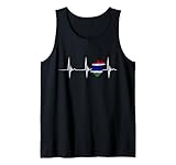 Gambia Heart Gambische Wurzeln Gambische Flagge Herzschlag EKG Puls Tank Top