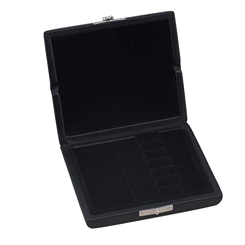 Emptty PU Leather English Horn Reed Box, Black Oboe Reed Case Holder Box PU Leather for 6pcs English Horn Reeds - Thumbnail 3