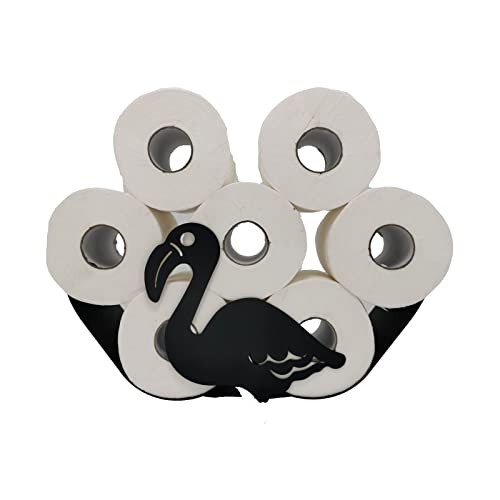 Flamingo Toilet Roll Paper Holders, Metal Flamingo Decor, Metal Roll Paper Towel Rack Freestanding, 5-7 Rolls Tissue Storage, Animal Toilet Roll Paper Holders for Bathroom,Home,Kitchen,Toilet