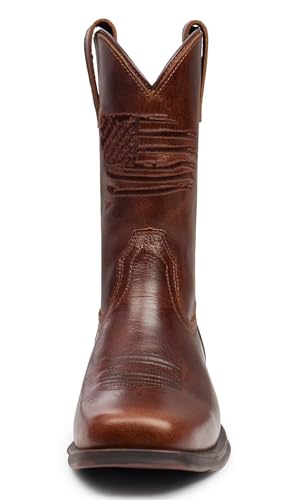 SUREWAY Western Boots For Men-Soft Toe,Square Toe Cowboy Boots,Thicker Leather,Oil/Slip Resistant,Extremely Comfortable Durable Proved,Rubber Sole,Work Boots/Shoes With Embroidered2