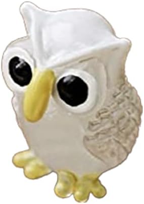 redchocol8® Handmade Small White Little Glass Owl Gloss Garden Decor Ornament Gift Mini Barn