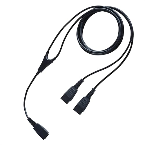 GN Style Splitter Y-Training Cord (Observation- Live/Mute Version), Compatible with Jabra, Liberation, GN Netcom Headsets - Quick Disconnect - for Coaching, Supervising, Training, Monitoring
