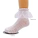 Xiyadun 5 Pairs Toddler Baby & Child Girls Ruffle Lace Ankle Cotton Dress Socks (L for 7-11 Years, Cream White)