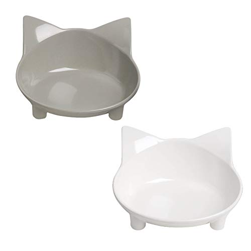 Cat Bowl Non Slip Cat Food Bowls,Pet Bowl Shallow Cat Water Bowl to Stress Relief of Whisker Fatigue,Dog Bowl Cat Feeding Wide Bowls for Puppy Cats Small Animals(Safe Food-Grade Material)-White+Grey Cat Bowl Non Slip Cat Food Bowls,Pet Bowl Shallow Cat Water Bowl to Stress Relief of Whisker Fatigue,Dog Bowl Cat Feeding Wide Bowls for Puppy Cats Small Animals(Safe Food-Grade Material)-White+Grey