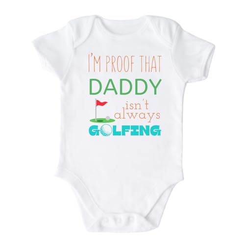 Image of MangoHouse I'm Proof That Daddy Isn't Always Golfing Baby Bodysuit, Newborn Outfit, Baby Clothes, Gift for Children
