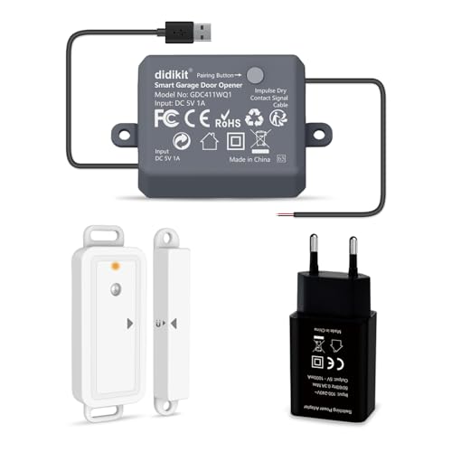 didikit Smart-Garagentoröffner mit Funk-Türsensor, kein Hub erforderlich,...