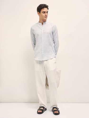 Image of THE BEAR HOUSE Men's Cotton Solid Slim Fit Shirt