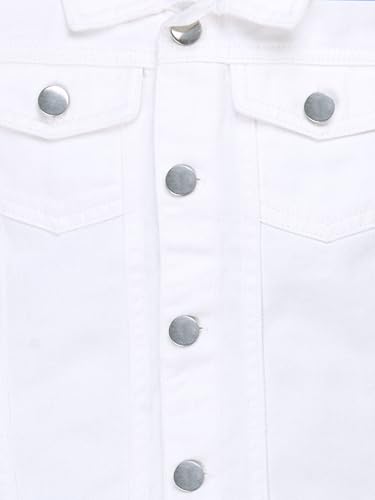 Image of KiddoPanti Boys Denim Jacket | Cotton Poly Blend with Spandex | Washed Denim, Full Sleeve | Button Closure & Front Flap Pockets | Collared Neck