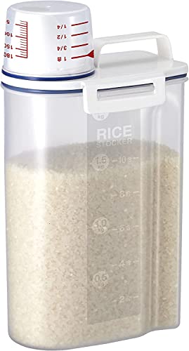 Taylor & Brown Rice Storage Container 3L - Airtight Food Storage Container with Measuring Cup, BPA Free Plastic Portable Cereal Container for Kitchen - Storage Bin for Beans, Flour, Pet Food