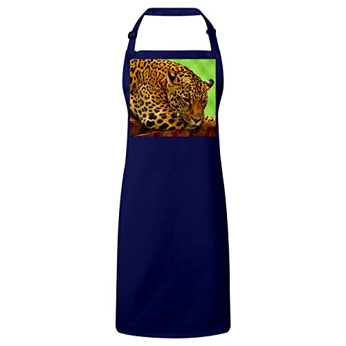 Tablier cuisine léopard vie sauvage : grand tablier de protection pour cuisinier