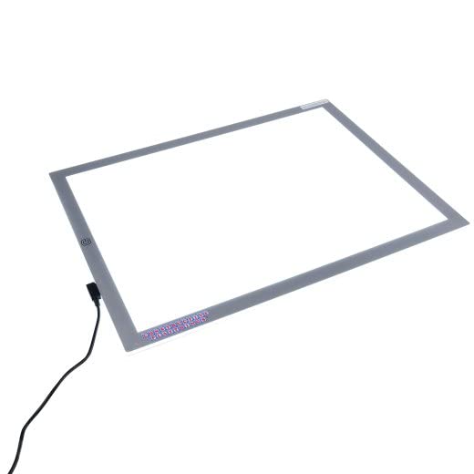 Constructive Playthings Kids LED Light Panel with Translucent Pattern Blocks Set, Interactive Light Pad and Toy Blocks for Classrooms