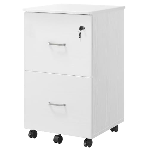 VASAGLE 2-Drawer Locking File Cabinet White