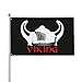 Produktbild Wikinger-Flagge mit skandinavischem Helm, Schiff, Drakkar-Flagge für Haus, Rasen, zum Aufhängen, Dekoration, Hofbanner, Urlaub, Willkommensflaggen mit 2 Metallösen, für drinnen und draußen, 90 x 60 cm