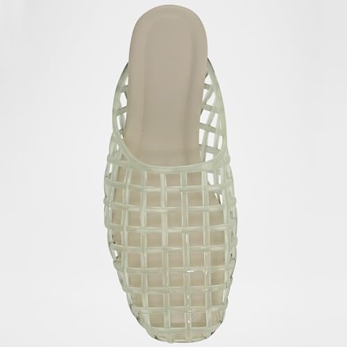 Image of Women's Red Jelly Mesh Slides, Comfortable Flat Slip On Sandals, Casual Summer Beach Slippers