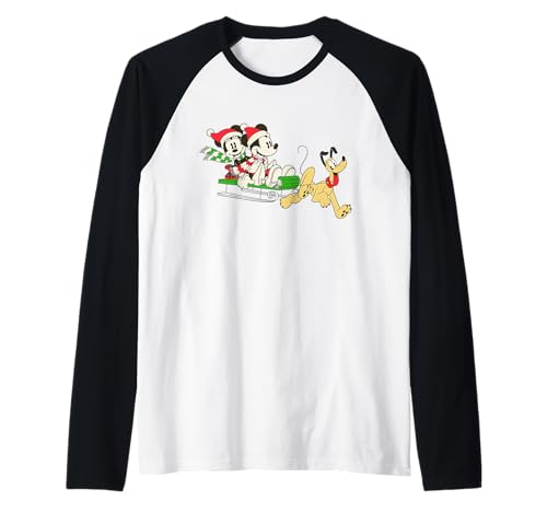 T-shirt baseball Mickey et Minnie Disney t-shirt raglan vintage de Noël